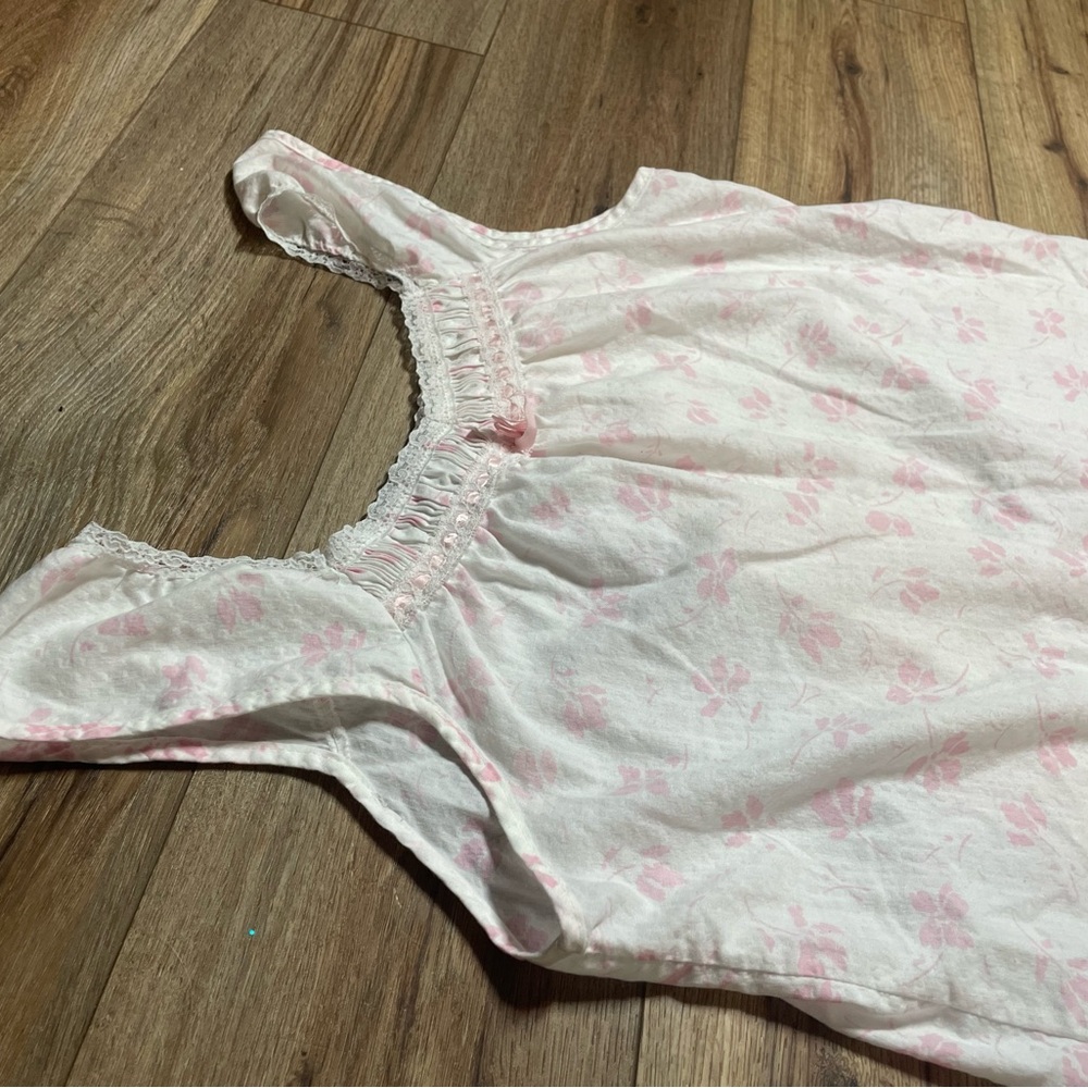 Vintage Cottagecore Croquette Prairie floral cotton babydoll nightgown - Picture 5 of 6